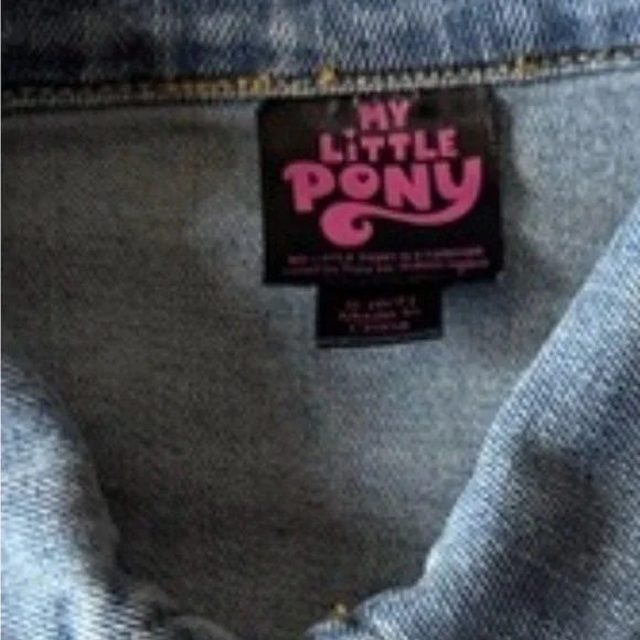 Girls My Little Pony Denim Jean Jacket Unicorn Pegasus Graphic Kids Blue Coat - Picture 11 of 11
